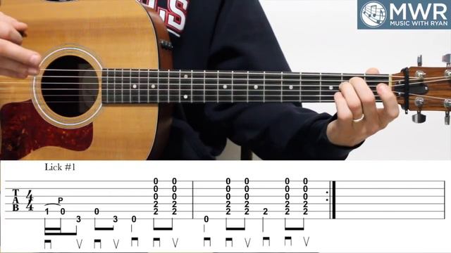 Learn 10 Licks In E Minor - Guitar Lesson - Dave Rawlings Style