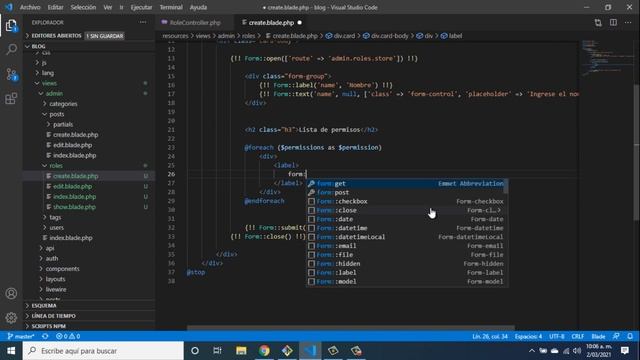 06 - Crear un crud para los roles - Aprende a implementar un sistema de roles y permisos смотреть онлайн