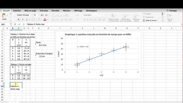Tutoriel Excel parties 2 à 6: droites extrêmes et incertitude смотреть онлайн