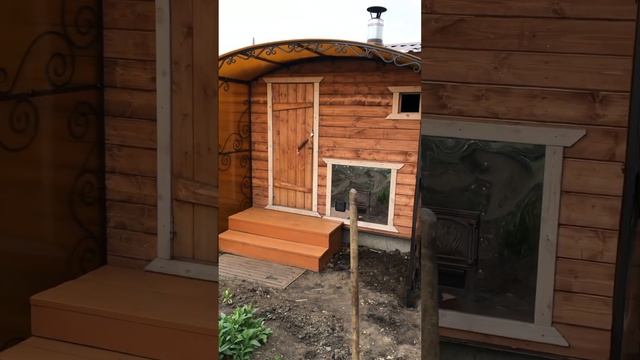 Навес над входом в баню ,козырек своими руками с элементами холодной ковки,