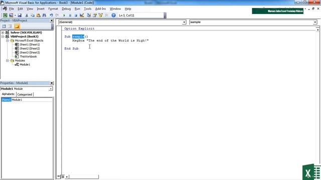 22. Creating A Sub Procedure Manually || VBA Tutorial || Lecture || Microsoft Excel || смотреть онлайн