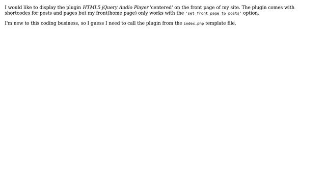 Wordpress: Display HTML5 jQuery Audio Player On Front Page смотреть онлайн
