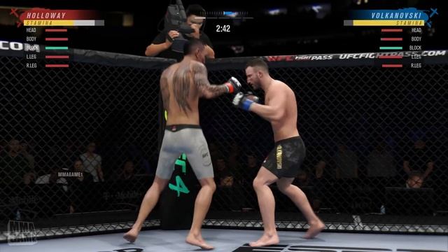 EA Sports UFC 4 - MAX HOLLOWAY vs ALEXANDER VOLKANOVSKI CPU vs CPU (RAW GAMEPLAY) смотреть онлайн