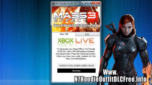 Mass Effect 3 N7 Hoodie Outfit DLC Code Free Giveaway смотреть онлайн