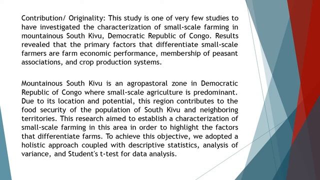 Characterization of Small Scale Farming as an Engine of Agricultural Development AJARD 2022 122 1 смотреть онлайн