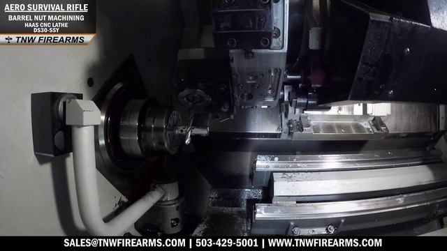 Aero Survival Rifle - Barrel Nut CNC Machining (Haas CNC Lathe DS30-SSY) смотреть онлайн