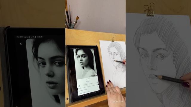 Размываемые чернографитные карандаши Faber Castell | Скетч-портрет смотреть онлайн