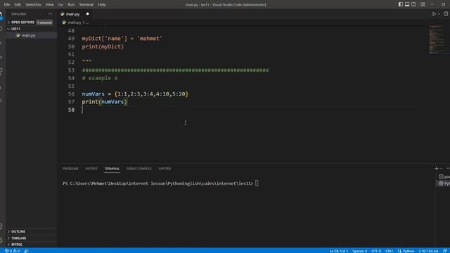 Python Programming - Les 11 - Python Variables - Dictionary смотреть онлайн