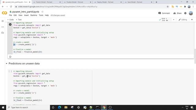 PyCaret Introduction,Part 4 : Model Deployment(Predict,Finalize and Save Model) смотреть онлайн
