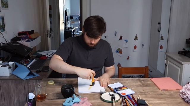 Японская живопись обычными кисточками и красками ? Суми Ё, пробуем впервые с мужем ? смотреть онлайн