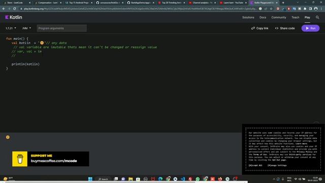 #Kotlin val vs const val for variable declaration in Hindi смотреть онлайн
