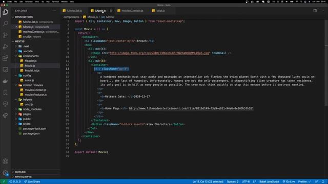 13- Api Fetch con NextJs, Refactoring, fetch de Movie y Characters смотреть онлайн