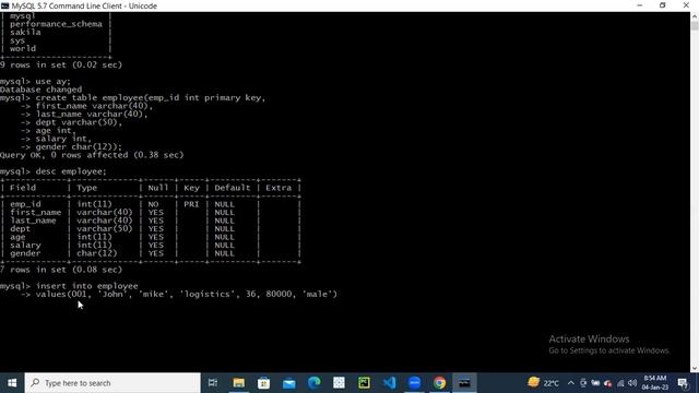 Easy steps to create tables and enter data in mysql command line client. смотреть онлайн