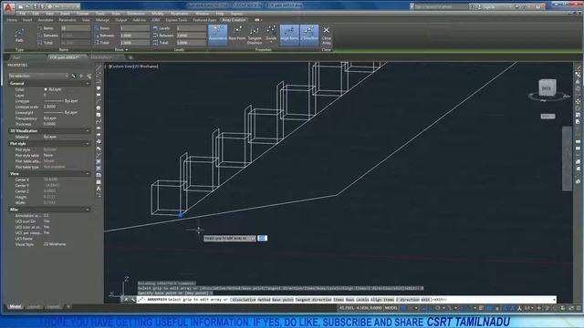 36_3 (MODIFY TOOL) PATH ARRAY COMMAND (ARRAYPA) AUTOCAD, ALL OPTIONS OF PATH ARRAY, смотреть онлайн