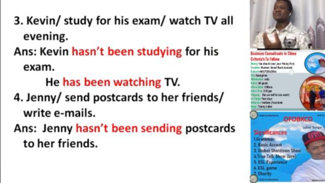 Quiz For Present Perfect Progressive Answers Part Three смотреть онлайн