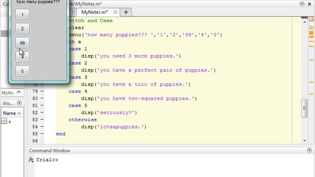 Creating Switch, Case, and Menu Matlab Statements смотреть онлайн