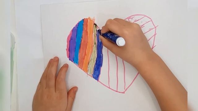 Как нарисовать сердце, рисуем сердце, рисуют дети сами, раскраска для детей смотреть онлайн