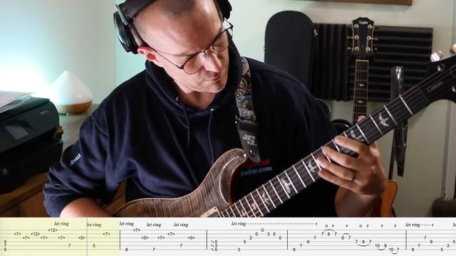 CHON Bubble Dream - Guitar Tutorial & TAB (intro, harmonics & tapping sections) смотреть онлайн