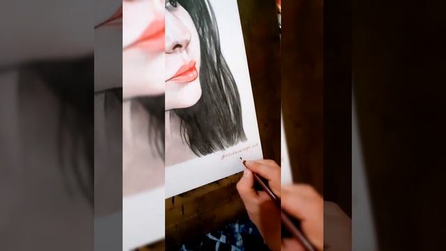 Портрет девушки цветные карандаши А3 30×40 см смотреть онлайн