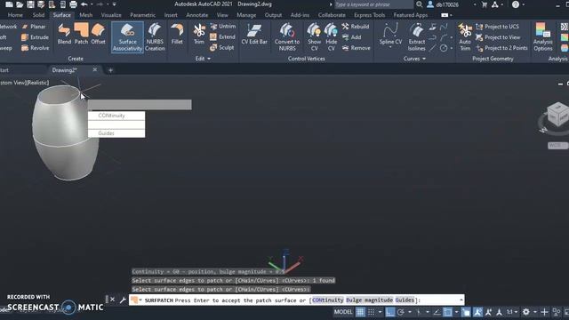 3D NETWORK LOFT PATCH SCULPT AUTOCAD смотреть онлайн