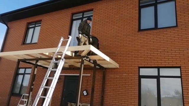 НАВЕС НАД КРЫЛЬЦОМ, МЕТАЛЛОЧЕРЕПИЦА, 1 ЧАСТЬ