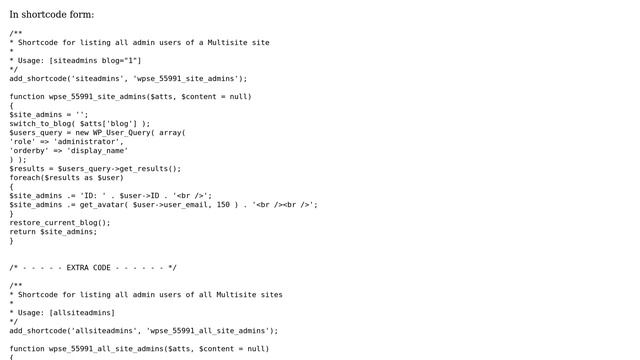 Wordpress: How to get the site administrator/s by blog id? смотреть онлайн
