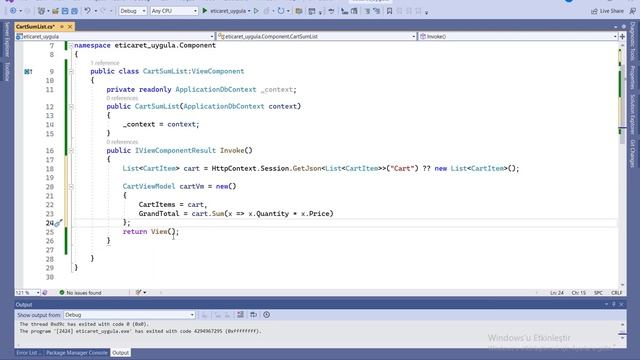 Asp net Mvc Core 6 0 E Ticaret Uygulaması Sepet ViewComponent Oluşturulması 18 смотреть онлайн