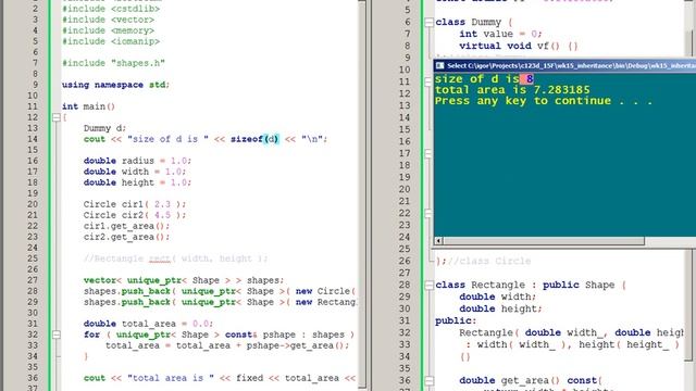 Week 15 C++ virtual functions, object size, and VTBL смотреть онлайн