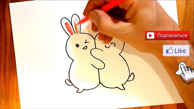 Как нарисовать зайчика для детей / How to draw a bunny for kids / Menggambar kelinci untuk anak-ana смотреть онлайн