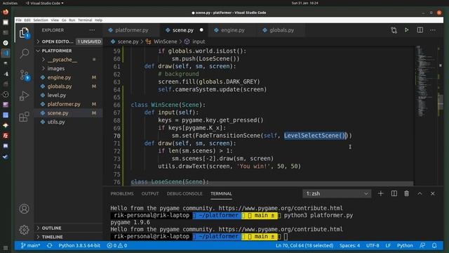 Python and Pygame Platform Game Part 21 - Game, Win and Lose Scenes смотреть онлайн