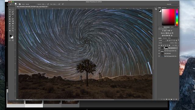 Blending your Spiral Star Trails with a foreground image using photoshop смотреть онлайн