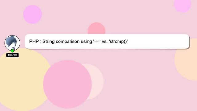 PHP : String comparison using '==' vs. 'strcmp()' смотреть онлайн