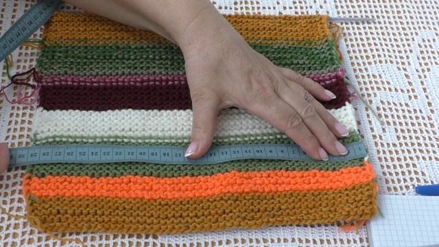 Плед из остатков пряжи. СП Триостарты декабрь. 2-й старт. Участник 15