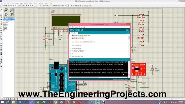 DS1307 Arduino Based Digital Clock In Proteus