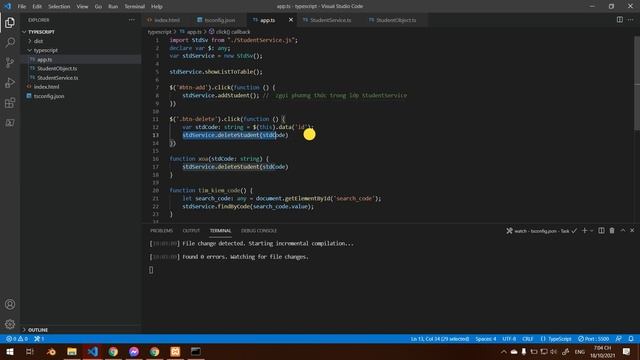 TypeScript bài 15 - Bài tập về lớp phần 5 - sử dụng jQuery trong mã TypeScript смотреть онлайн