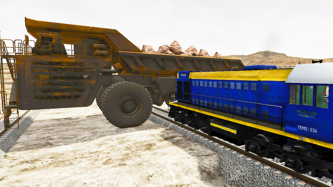БелАЗ 75710 против поездов - BeamNG Drive смотреть онлайн