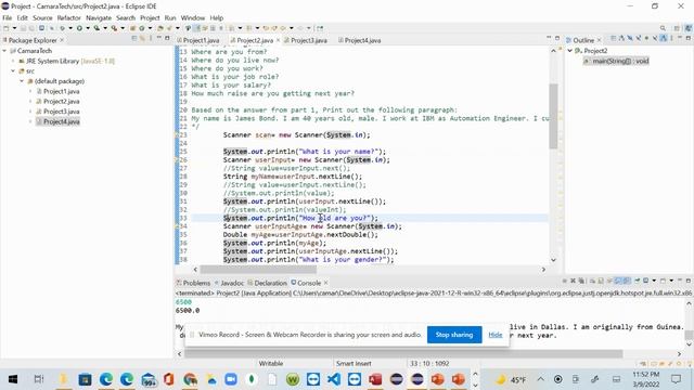 Project2- Java Scanner, User INput смотреть онлайн