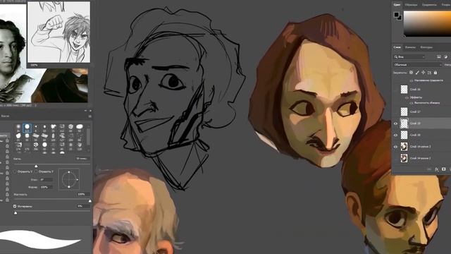 SPEEDPAINT: RUSSIAN WRITERS (photoshop art) смотреть онлайн