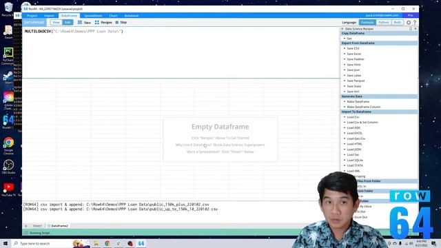 How to load, combine and merge CSVs into a dataframe using Pandas, Row64, and the command prompt? смотреть онлайн