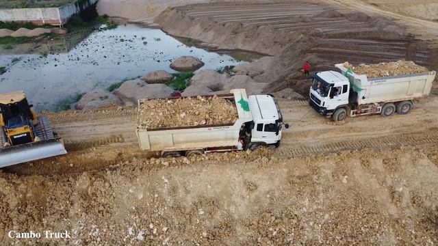 pt3 Dozer Push the lands Road Building Technique Filling Up Bulldozer Truck Moving Fall of the road смотреть онлайн