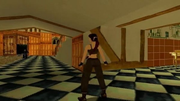 Tomb Raider 2 - Lara's Home - Secret Room & Roof Glitch (PS1)
