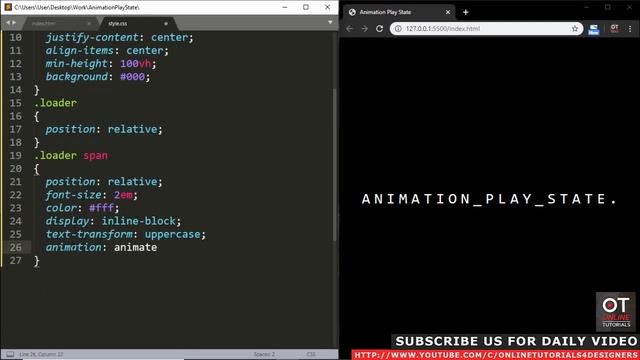 CSS Animation Play State Property | CSS Animation Effects Tutorial смотреть онлайн