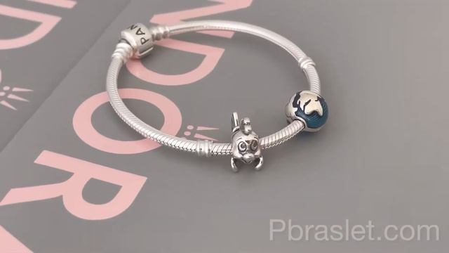 Комплект браслет Пандора классический, шарм рыбка Флаундер, клипса Земной шарм смотреть онлайн