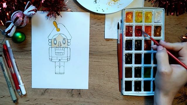 Как нарисовать щелкунчика шаг за шагом | Рисуй со мной смотреть онлайн