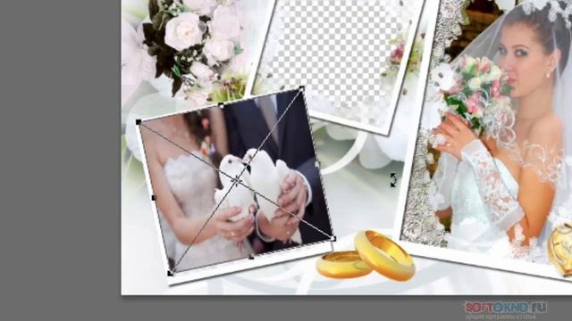 Свадебный коллаж из фото и рамки в Фотошопе Cs 6 (Видео урок) смотреть онлайн