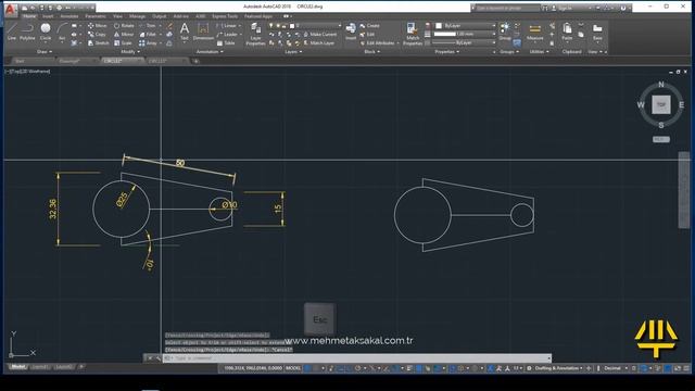 AUTOCAD DERSLERİ (Autocad 2018 Ders 5 Circle Diameter, Circle Radius, Trim) смотреть онлайн