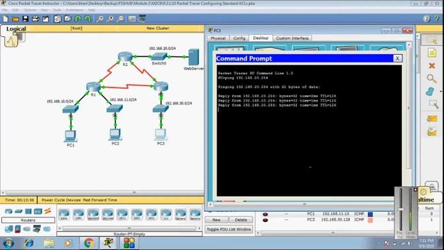 9 2 1 10 Packet Tracer Configuring Standard ACLs смотреть онлайн