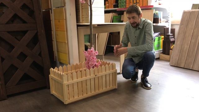 Ящик для цветов (кашпо) от столяров компании "ЛесоБиржа" смотреть онлайн