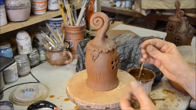 Лепка колокольчика в виде домика. Modeling of a bell in the house. смотреть онлайн