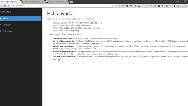 Создание Single Page Application (SPA) (Angular2) с ASP.NET Core смотреть онлайн